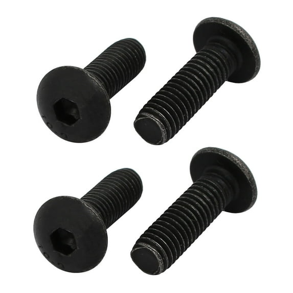 4Pcs M5x16mm 10.9 Grade Hex Socket Steel Reverse Left Hand Thread Screw Bolt Black