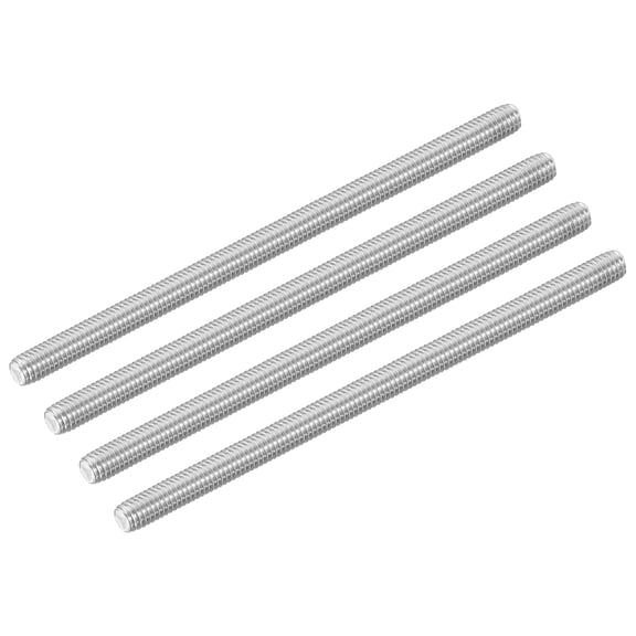 4Pcs M6-1.0x110mm Fully Threaded Rods, 304 Stainless Steel Thread Bar Studs