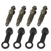 4Pcs M7x1mm Motorcycle Bleeder Screws with Cap Banjo Bolt for Brake Master Cylinder