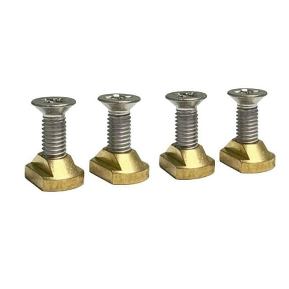 4Pcs M8 Hydrofoil Mounting Brass T-Nuts for Surfing All Tracks Outdoors Accessories Gold