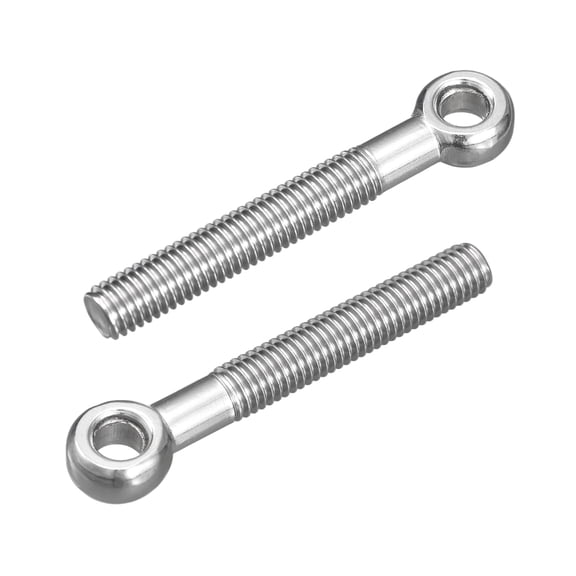4Pcs M8 x 60mm Lifting Eye Bolts, 304 Stainless Steel Machinery Shoulder Swing Bolt Lifting Ring Eyebolt for Pipeline Gate Valves, Building Steel Pipe Fasteners, Silver