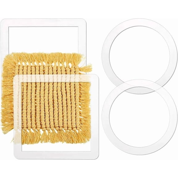 4Pcs Macrame Cutting Molds 2 Styles Macrame Cutting Template Macrame Fringe Trimming Tool Macrame Supplies for DIY Crafts Making Macrame Feather Tassel Making Wall Hanging Home Decor for DIY