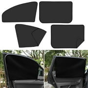 4Pcs Magnetic Car Side Window Sun Shades, IC ICLOVER Car Front and Rear Window Sunshades Privacy Curtains, Baby Car Window Shade sunscreen 100% Block Sunlight Cover Shield UV Protection