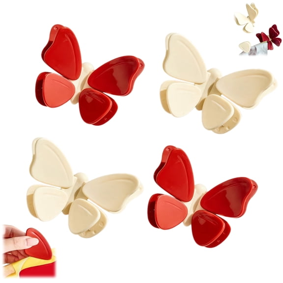4Pcs Magnetic Chip Clips for Food Storage, Cute Decorative Food Clips, Heavy Duty Reusable Sealing Clips for Snack Bags, Coffee Bags, Refrigerator Magnets(Butterfly)