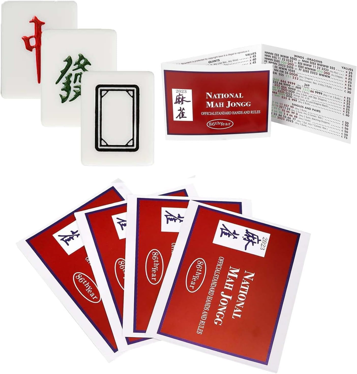 4Pcs Mahjong Cards 2024 Mahjong Cards, National Mahjong Cards