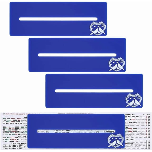 4Pcs Mahjong Line Finder Dark Blue Beginner-Friendly Mahjong Accessories 6x1 Inch Acrylic Mah Jong Card Line Reader Tracker Ruler