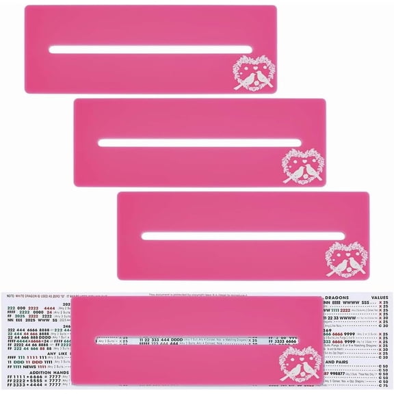 4Pcs Mahjong Line Finder Pink Beginner-Friendly Mahjong Accessories 6x1 Inch Acrylic Mah Jong Card Line Reader Tracker Ruler Marker
