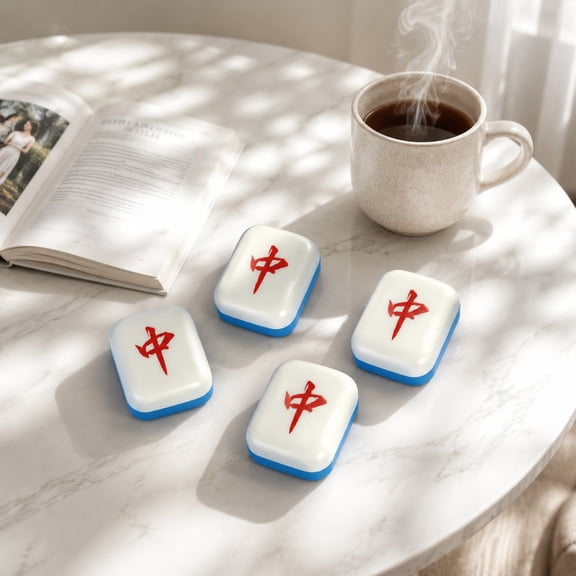 4Pcs Mahjong Tile Stress Relief Toy Set, Soft Squeeze Fidget for Handheld Play, Sensory Decompression Balls for Home Office Desk Relaxation