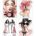 thumbnail image 1 of 4Pcs Makeup Canvas Wall Art Fashion Pictures Wall Decor Modern Woman Cosmetic Perfume High Heels Lipstick Painting Posters Beauty Room Decor for Bedroom Bathroom 8 x 10 Inch-Unframed, 1 of 7