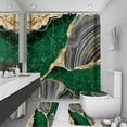 thumbnail image 1 of 4Pcs Marble Shower Curtain Sets, Bathroom Decor Sets, Luxury Shower Curtain with 12 Hooks, Bath Mat, Toilet Lid Rug and Non-Slip U Shape Mat Accessories Marble Print, 72 x 72 Inch, Green, 1 of 5