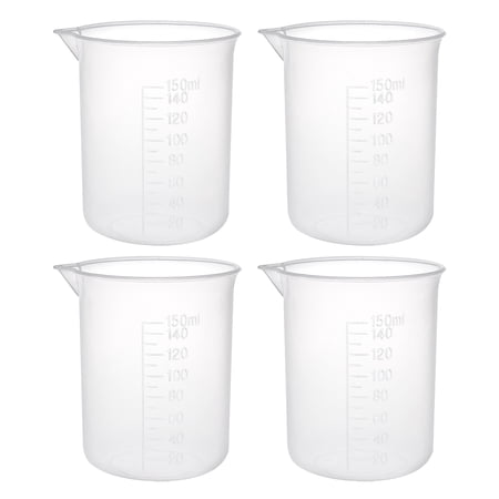 4Pcs Measuring Cup Labs PP Graduated Beakers 150ml