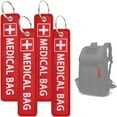 thumbnail image 1 of 4Pcs Medical Alert Tags for Bags, 5.1x1.2" Double-Sided Medical Equipment Device Luggage ID Tag Durable and Reusable Respiratory Supplies Keychain Label for Backpack Luggage (Red), 1 of 6