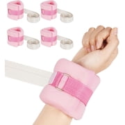 4Pcs Medical Restraints Patient Hospital Bed, Pink | Quick-Release, Limb Holders for Hands Or Feet, Universal Constraints Control