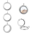 thumbnail image 1 of 4Pcs Memory Locket Charm Metal Glass Floating Charm Photo Frame Locket Pendants Platinum Flat Round DIY Picture Photo Charms for Jewelry Necklace Making, 1 of 5