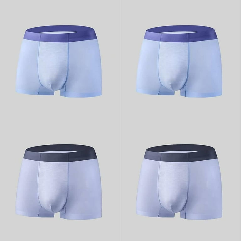 4Pcs Men's Underwear Boxer Briefs Plus Size Long Underwear Natural Cotton  High Quality 2XL 