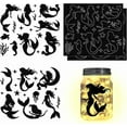 thumbnail image 1 of 4Pcs Mermaid Silhouettes Laser Cutouts Decals Mason Jar Cutouts Ornaments Fairy Cutouts Scrapbook Supplies for Gifts DIY Crafts Wall Painting Window Glass Decor, 1 of 9