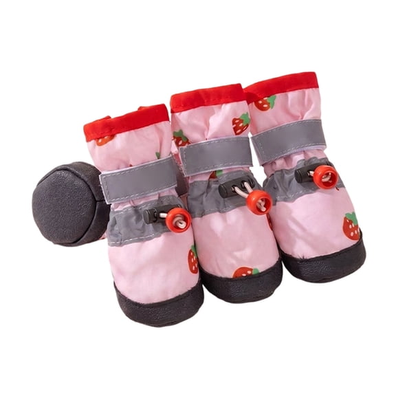 4Pcs Mesh Dog Shoes Dog Boots, Breathable Dog Shoes for Small Dogs, Waterproof Puppy Booties Sandals with Anti- Sole, Dog Shoes for Hot Pavement Durable Pet Paw Protector