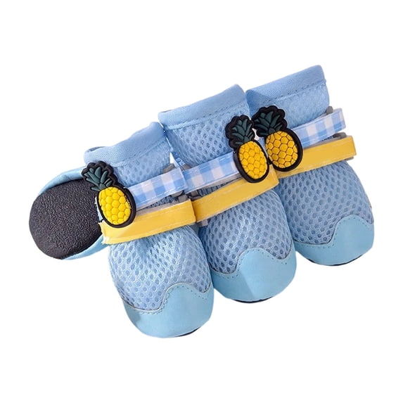 4Pcs Mesh Dog Shoes Dog Boots, Breathable Dog Shoes for Small Dogs, Waterproof Puppy Booties Sandals with Anti- Sole, Dog Shoes for Hot Pavement Durable Pet Paw Protector