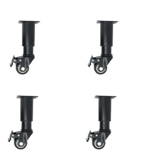 4Pcs Metal Adjustable Furniture Legs with Caster Wheel Movable Coffee Table Legs Cabinet Replacement Legs Hardware