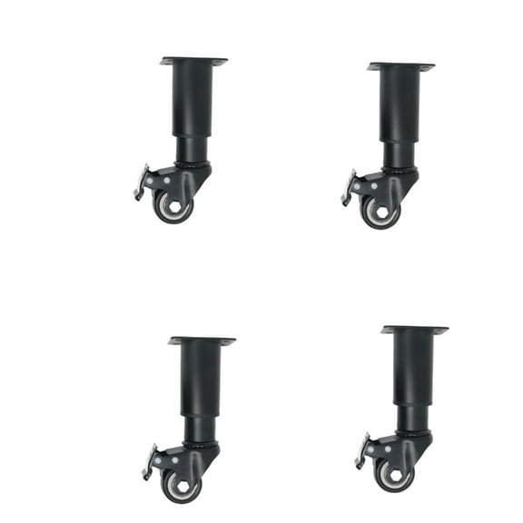 4Pcs Metal Adjustable Furniture Legs with Caster Wheel Movable Coffee Table Legs Cabinet Replacement Legs Hardware