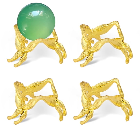 4Pcs Metal Butterfly Ball Stand Golden Sphere Holder Lensball Base Globe Stone Display Rack Ornaments