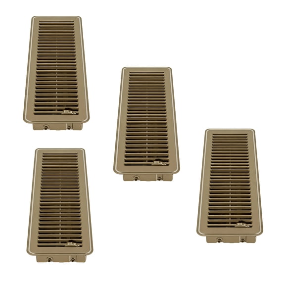 4Pcs Metal Floor Register Cover With Adjustable Louvers Smooth Quiet Airflows Anti-blocking Central Conditioner Grille