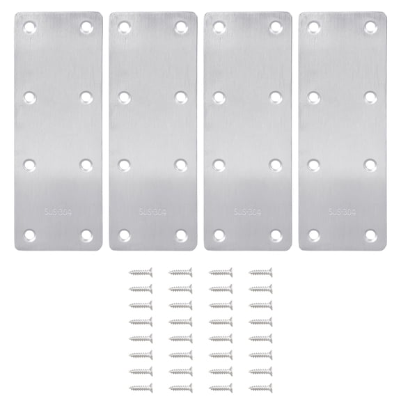 4Pcs Metal Straight Brace Repair Joining Fixing Bracket Stainless Steel Fixed Angles Support Brackets Connectors