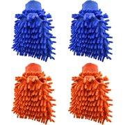 4Pcs Microfiber Mitt for Car,Good Absorbency, Removes Dust Gloves, Can Use For Car Cleaning and Polishing, Soft, Machine Washable