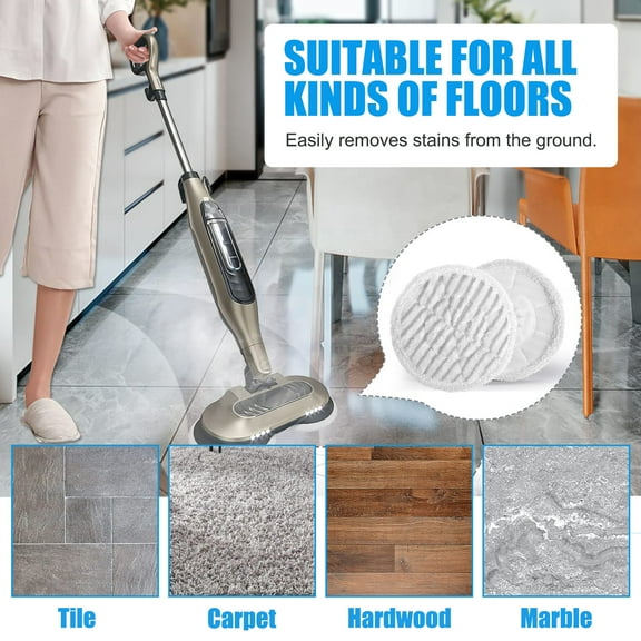 4Pcs Microfiber Pads for Shark Steam Mop, Washable and Reusable Replacement Mop Pads, Accessories Compatible Shark S7000AMZ S7000 S7001 S7001TGT, Scrub & Steam All in One, White