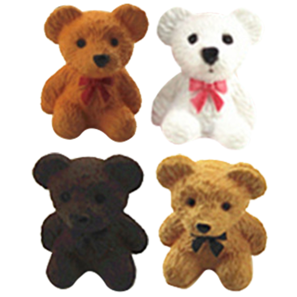4Pcs Mini Bear Figurines Plastic Tiny Bear Models Mini House Bear