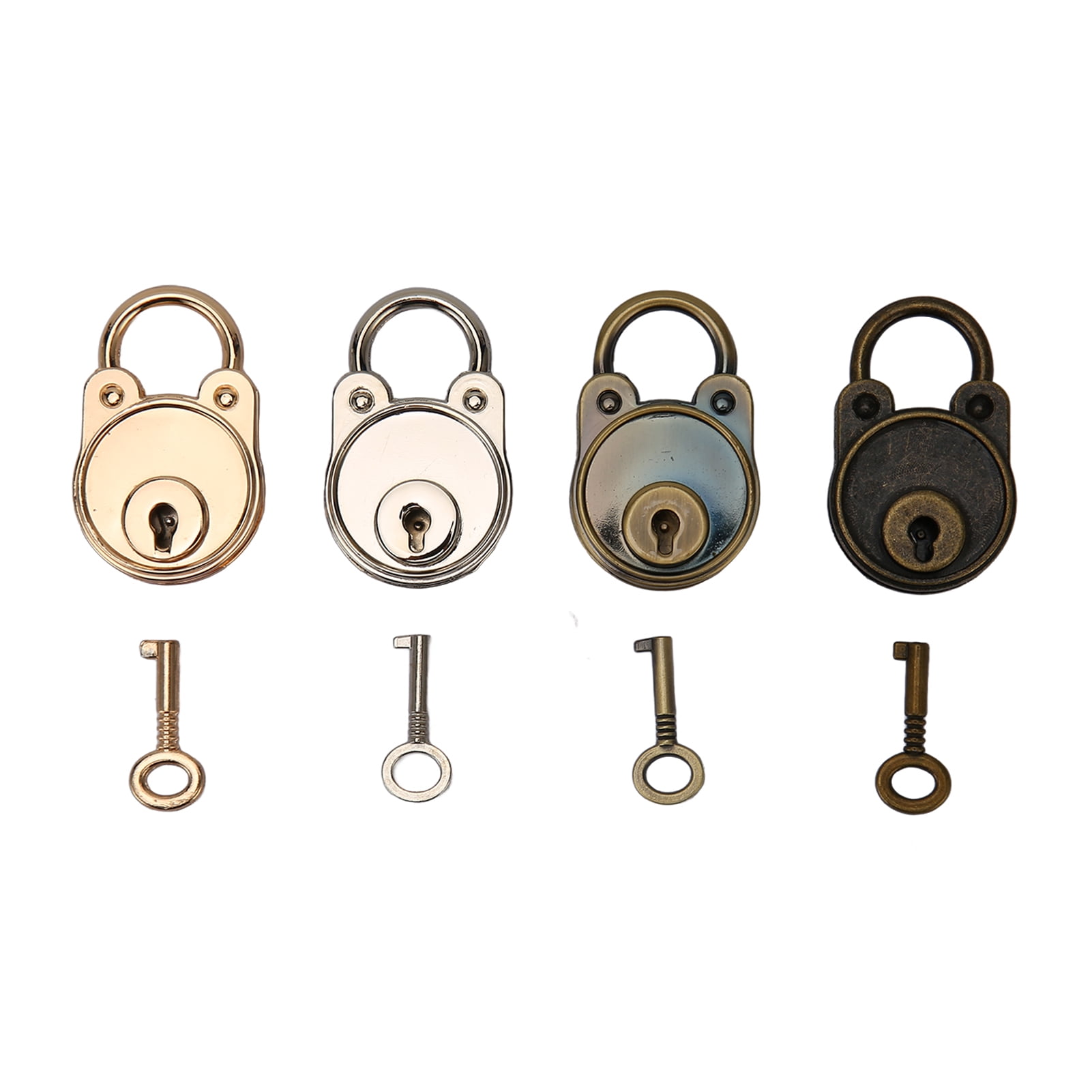 4Pcs Mini Bear Padlocks Vintage Style Archaized Zinc Alloy High