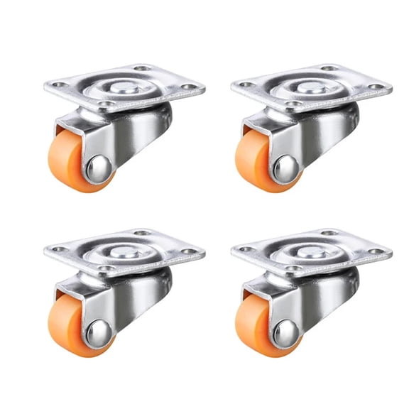 4Pcs Mini Caster 0.5 Inch Low Profile Rubber Tiny Swivel Casters, For Small Appliances, Furniture, Toy Cart Storage Boxes ,Quiet and Smooth