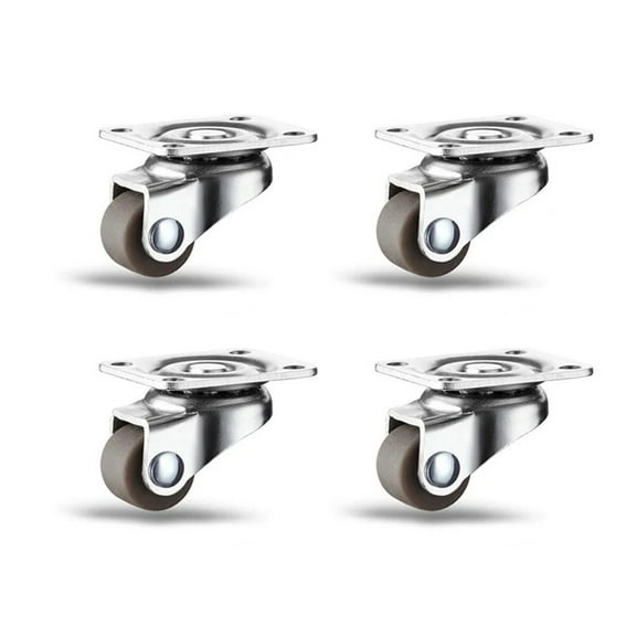 4Pcs Mini Caster 0.5 Inch Low Profile Rubber Tiny Swivel Casters, For Small Appliances, Furniture, Toy Cart Storage Boxes ,Reliable