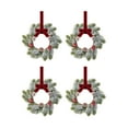 thumbnail image 1 of 4Pcs Mini Christmas Wreath 11Inch Xmas Kitchen Cabinet Decorations with Norfolk Pine Red Ribbon Pine Cones Small Decor Farmhouse Artificial Hanging Garlands for Front Door Window Chair Wall, 1 of 8