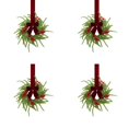 thumbnail image 1 of 4Pcs Mini Christmas Wreaths,Artificial Christmas Cabinet Kitchen Wreaths,Farmhouse Winter Wreath for Front Door, Window, Mantel, Fireplace Indoor Home Xmas Decor, 1 of 7