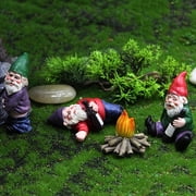 4Pcs Mini Fairy Garden Gnome Statue Accessories, Small Tiny Gnomes Figurines Cast Decorations Ornaments Bulk for Indoor Outdoor DIY Decor