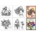 thumbnail image 1 of 4Pcs Mini Flower Lady Clear Stamps for DIY Scrapbooking Flower Bouquet Silicone Stamp Seals Transparent Stamps 2.2x2.2inch, 1 of 9