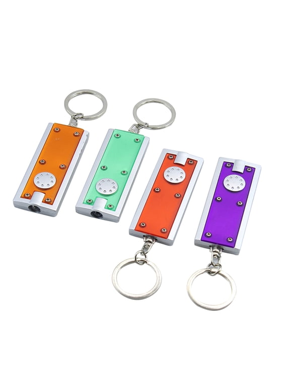 Pekwouc 4Pcs Mini LED Keychain Tiny Light Torches Flashlight Keyring in Assorted Color