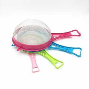 4Pcs Mini Plastic Mesh Strainer Set,Mini Plastic Mesh Scoop Strainer Set for Kitchen Food Sieving,Food-Grade Scoop Sieve with Handle for Baking,Spices & Coffee,Compact Kitchen Basket Strainer