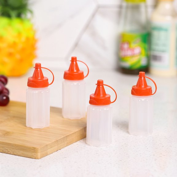 4Pcs Mini Plastic Sauce Squeeze Bottle Seasoning Box Salad Dressing Containers For Outdoor Barbecue Bento Lunch Box Accessories