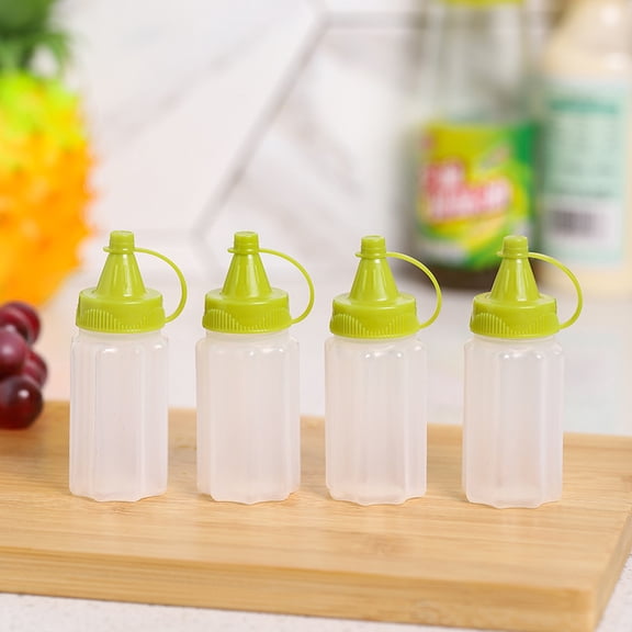 4Pcs Mini Plastic Sauce Squeeze Bottle Seasoning Box Salad Dressing Containers For Outdoor Barbecue Bento Lunch Box Accessories