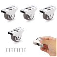 thumbnail image 1 of 4Pcs Mini Rigid Caster Wheels 1 Inch, Low Profile Rubber Rolling Wheels with Steel Top Plate, Little Casters Wheels for Furniture, Under Bed Storage Drawers, Load Capacity 106 Lbs,Non Swivel, 1 of 7