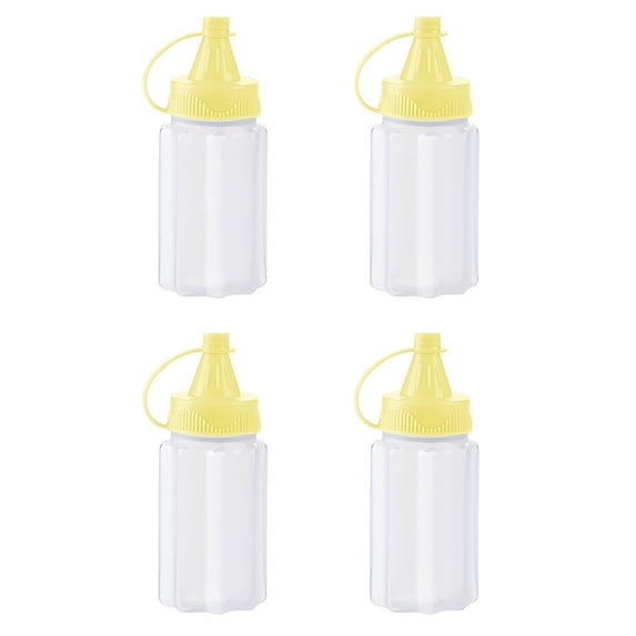 4Pcs Mini Seasoning Bottle Transparent with Leakproof Lid for Kitchen Picnic