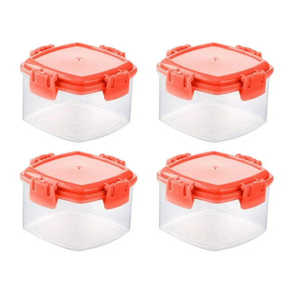 4Pcs Mini Square Seasoning Bottle Transparent Storage Jar with Leakproof Lid for Kitchen and Picnic - Food Storage Solution