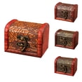 thumbnail image 1 of 4Pcs Mini Vintage Treasure Chest Box - Ornate Wooden Decorative Chest with Hasp Latch in Red & Gold Tones for Jewelry, Gifts, DIY Crafts, Aquarium Decor & Home Accents, 1 of 9