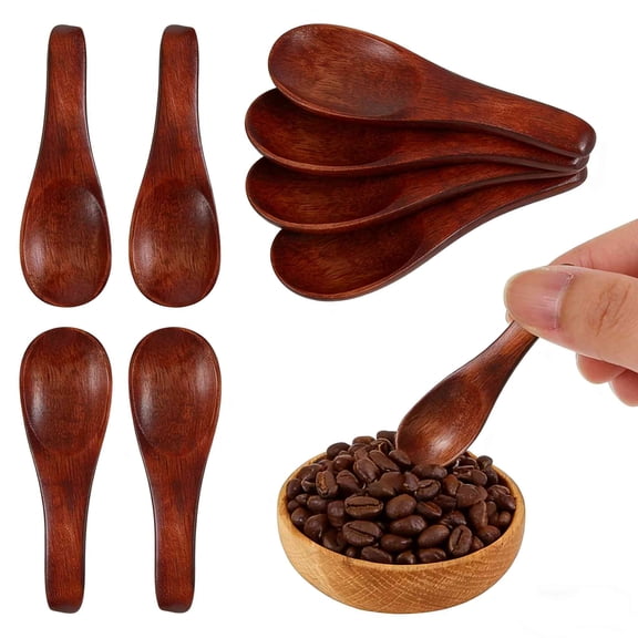 4Pcs Mini Wooden Spoons, 2.36in Tiny Wooden Spoons for Honey, Mini Wood Salt Spoon Teaspoons for Ice Cream Spices Honey Coffee Tea Sugar Salt