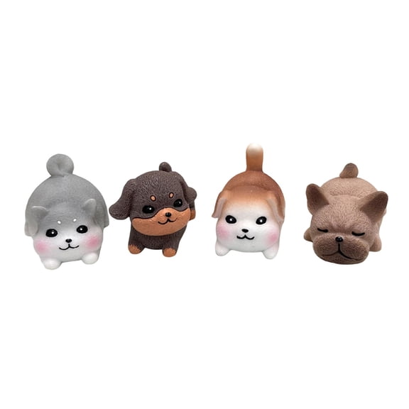 4Pcs Miniature Dog Figurines Resins Little Puppy Landscape Ornaments Set for Dollhouses and Home Office Tabletop Decors