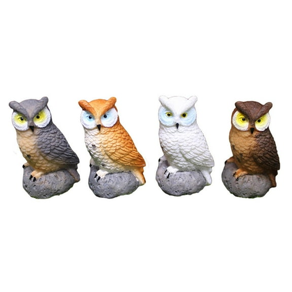 4Pcs Miniature Owl Figurines for Bonsai Craft Decor Micro Landscape