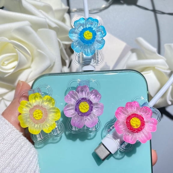 4Pcs Mobile Phone Charging Cable Protective Case, Suitable for iPhone Mobile Phone Charging Cable/C Type Power Cable Wrapping Clip