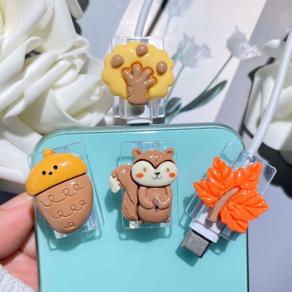 4Pcs Mobile Phone Charging Cord Protective Case, Suitable for iPhone Mobile Phone Charging Cable/C Type Power Cable Wrapping Clip